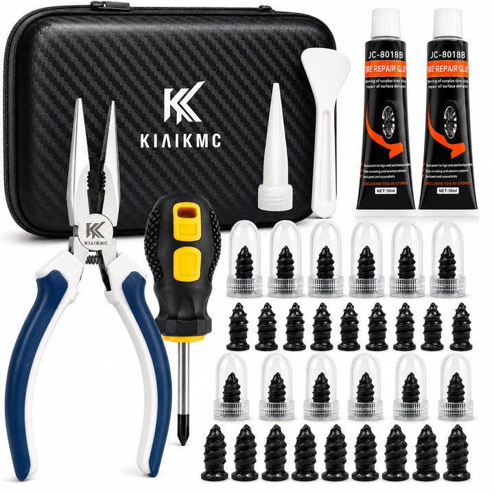 kiaikmc front packaging showing full tire repair kit and quick access benefit