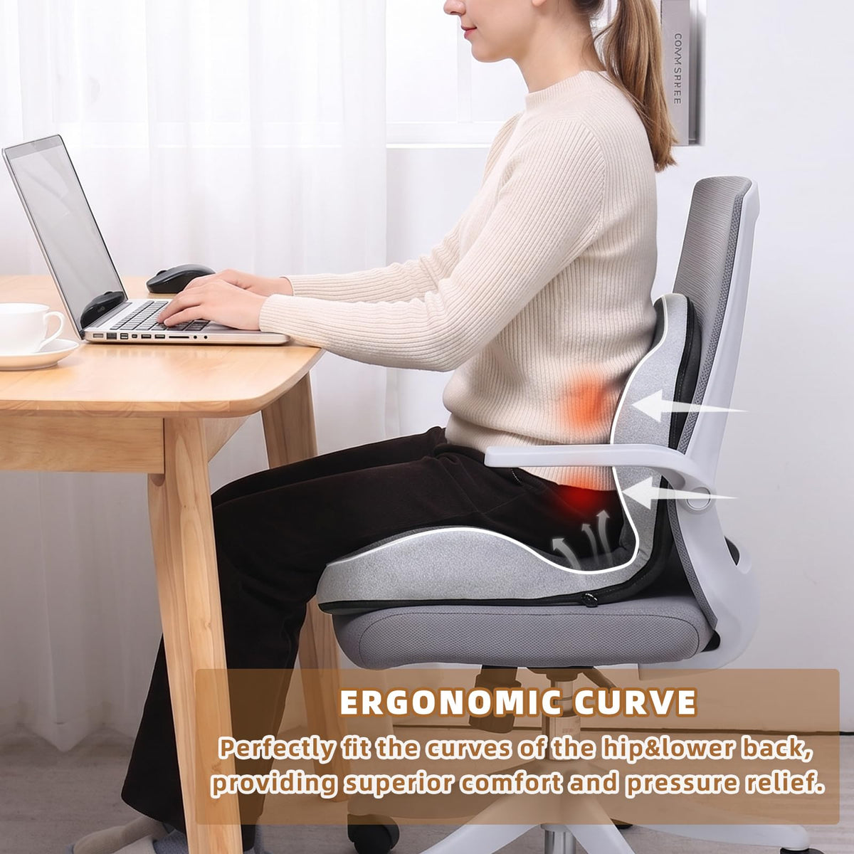 Kicknove underside with non-slip gel particles for secure seat grip