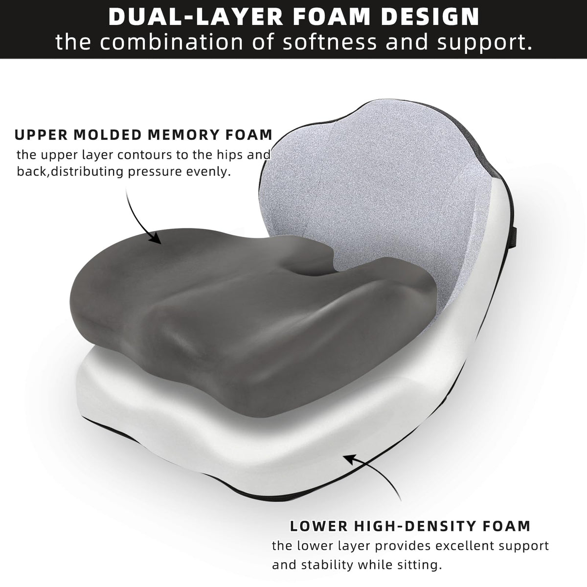 Kicknove side profile showing lumbar support and W-shaped contour benefits