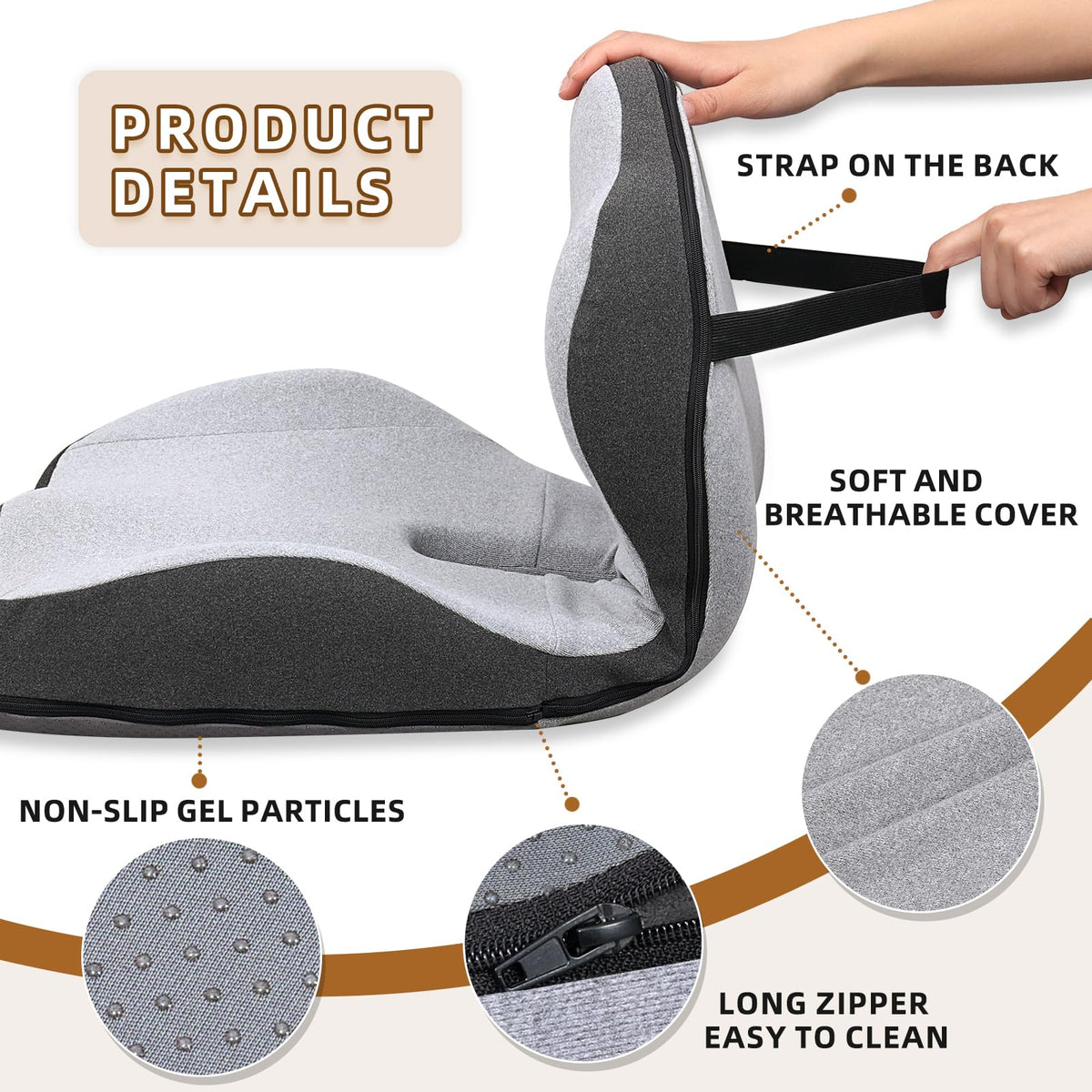 Kicknove long-zipper removable cover for easy washing and breathability