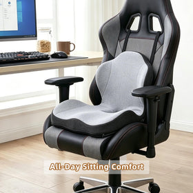 Kicknove cushion next to steering wheel showing size and visibility lift