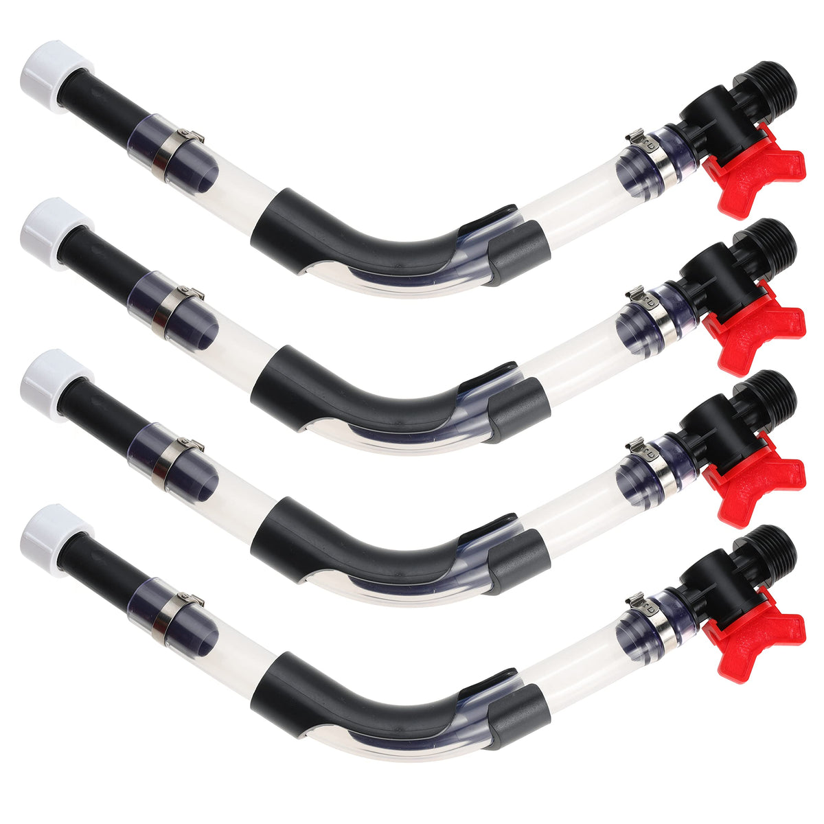Kicofyee four hoses laid out with included bender showing ready spare replacements