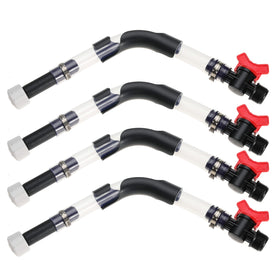 Kicofyee hoses installed in a jug filler neck improving access and cleaner transfers