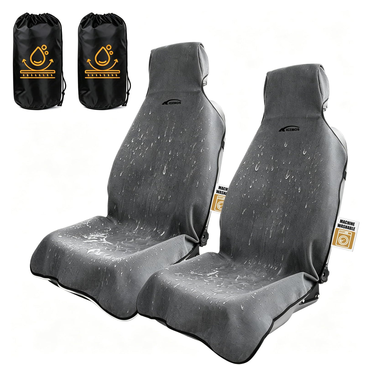 KIGEMOS front seat cover installed protecting upholstery