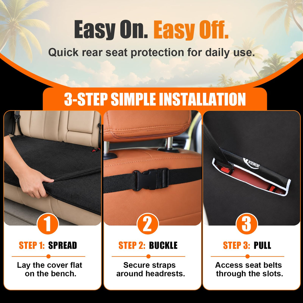 KIGEMOS installed in a car backseat demonstrating passenger-ready comfort