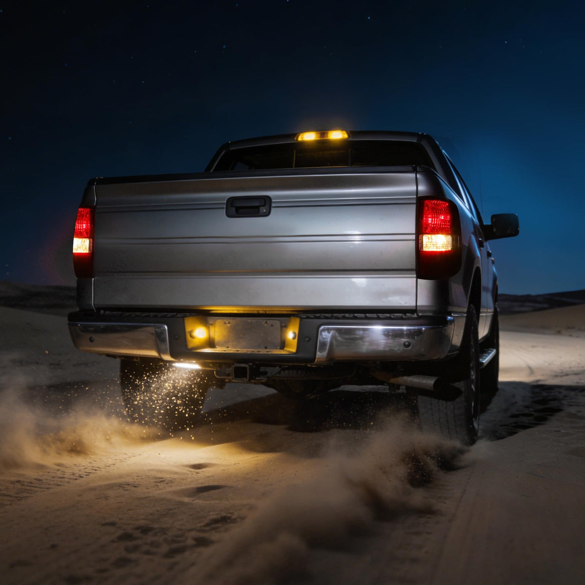 KIGEMOS truck at night showing visible brake light contrast benefit