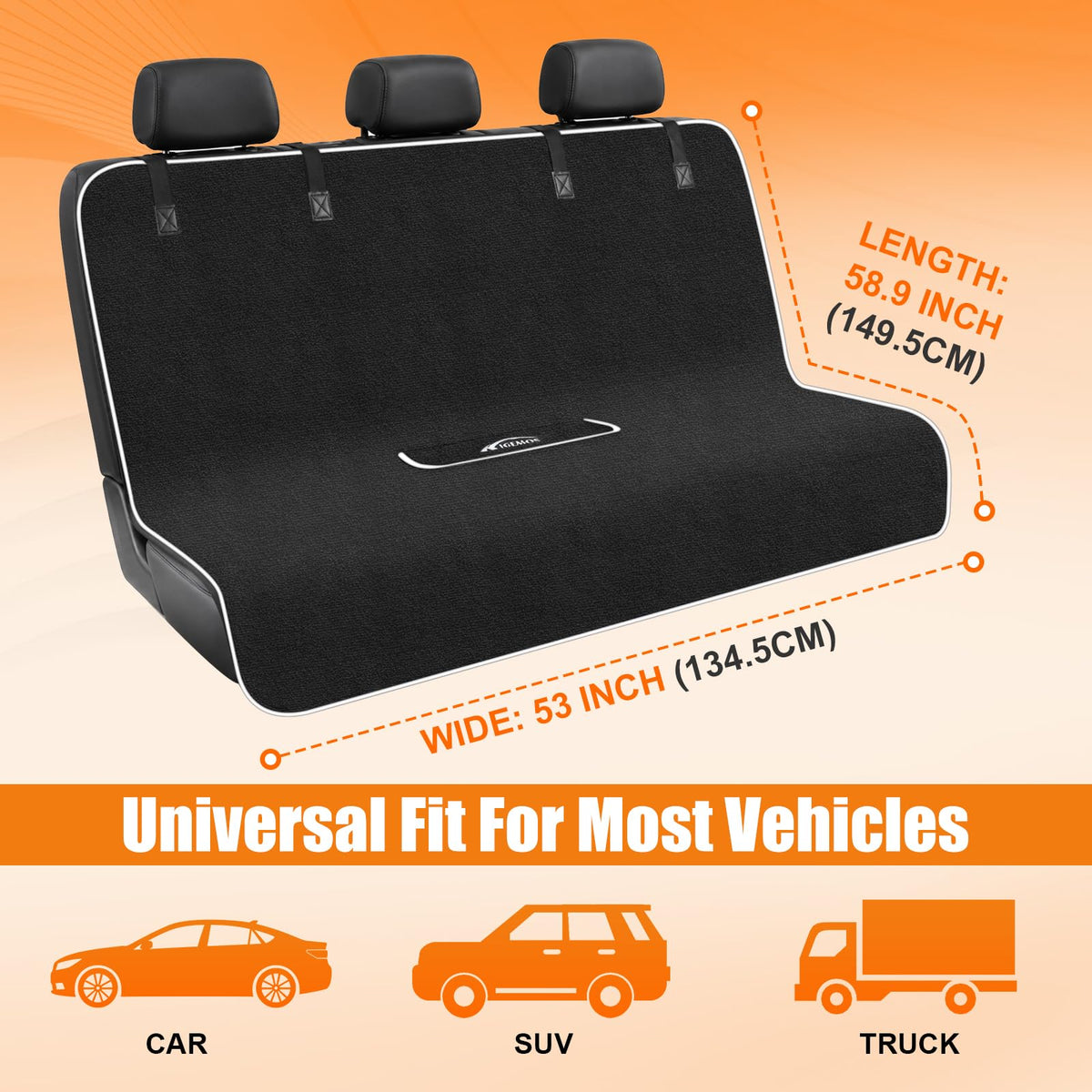 KIGEMOS size comparison with person showing universal fit and coverage