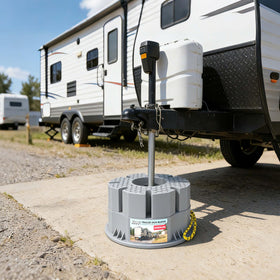 KIKIRV stored in RV bay illustrating neat storage and travel readiness