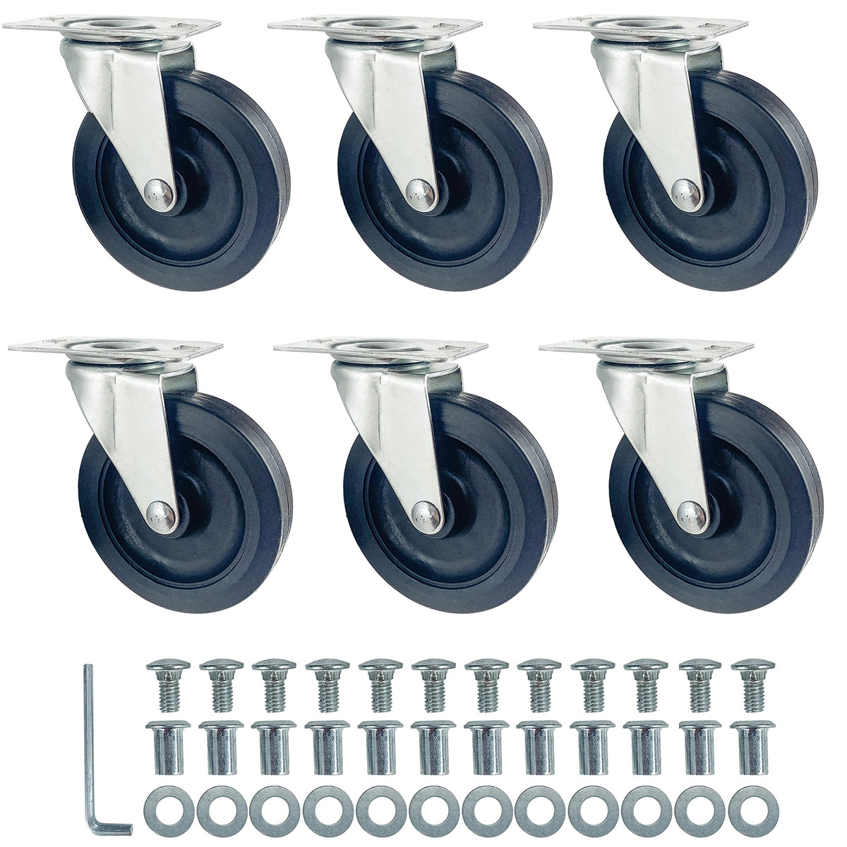 Kilixin front view showing six replacement caster wheels, ready to replace worn parts