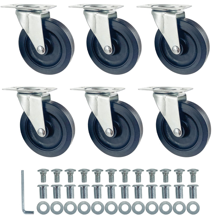 Kilixin front view showing six replacement caster wheels, ready to replace worn parts
