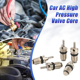 KIMISS valve core installed in A/C service port demonstrating easy replacement