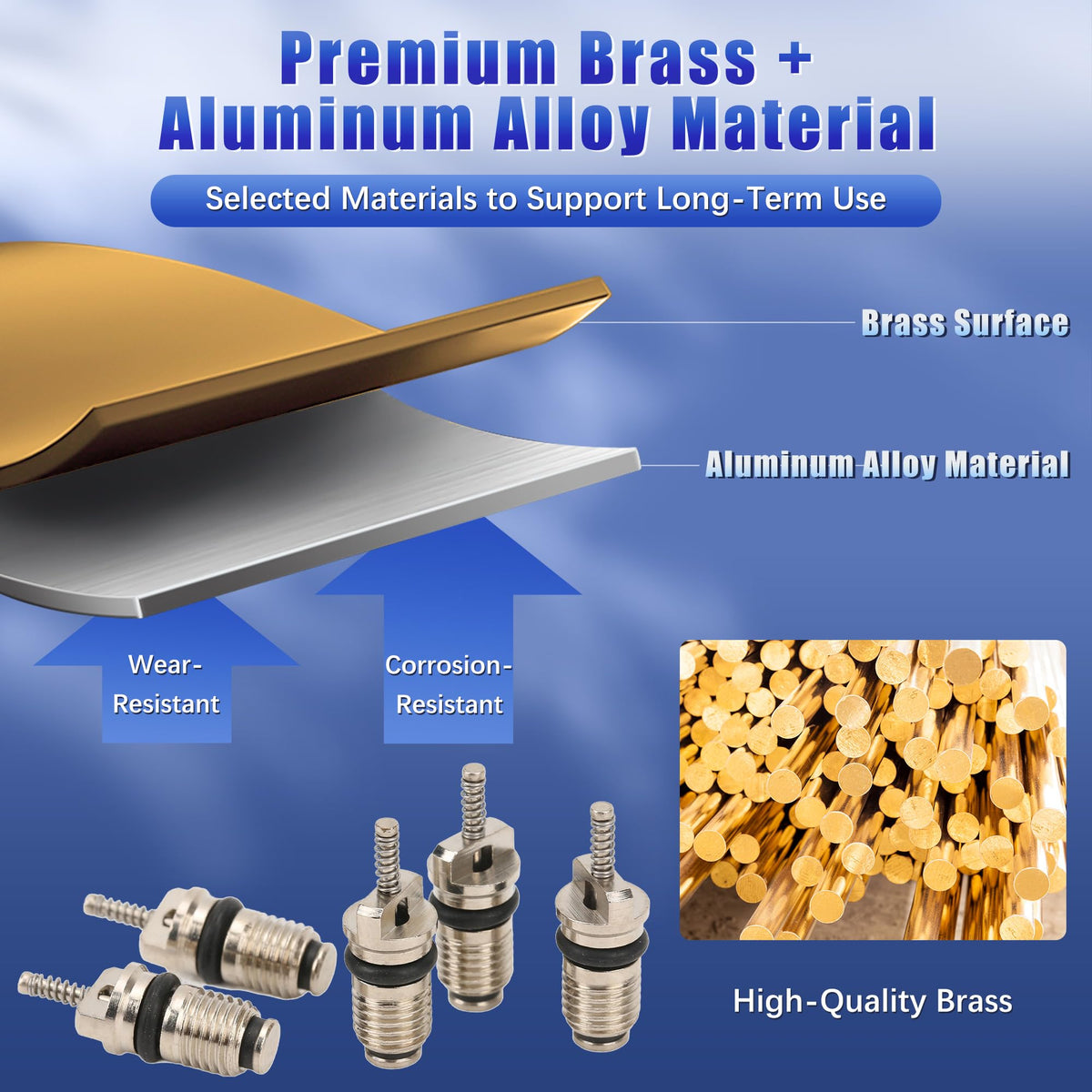 KIMISS pile of valve cores illustrating bulk supply advantage for shops