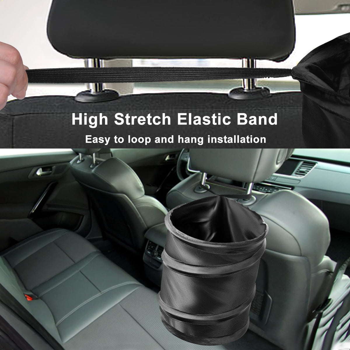 Kincown mounted on headrest keeping cabin organized and reachable