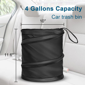 Kincown pop-up bin open in car console for easy waste disposal