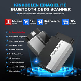 KINGBOLEN Ediag Elite angled plug highlighting durable OBD2 connector for reliable connection