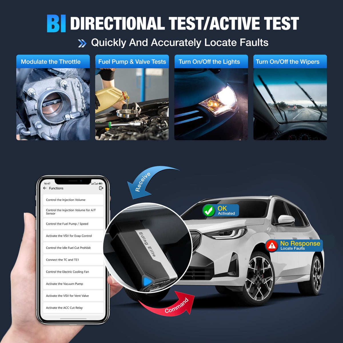 KINGBOLEN Ediag Elite close-up of connector detail ensuring secure fit and long-term durability