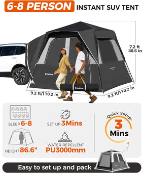 KingCamp attached sleeve to SUV expanding covered cargo space benefit