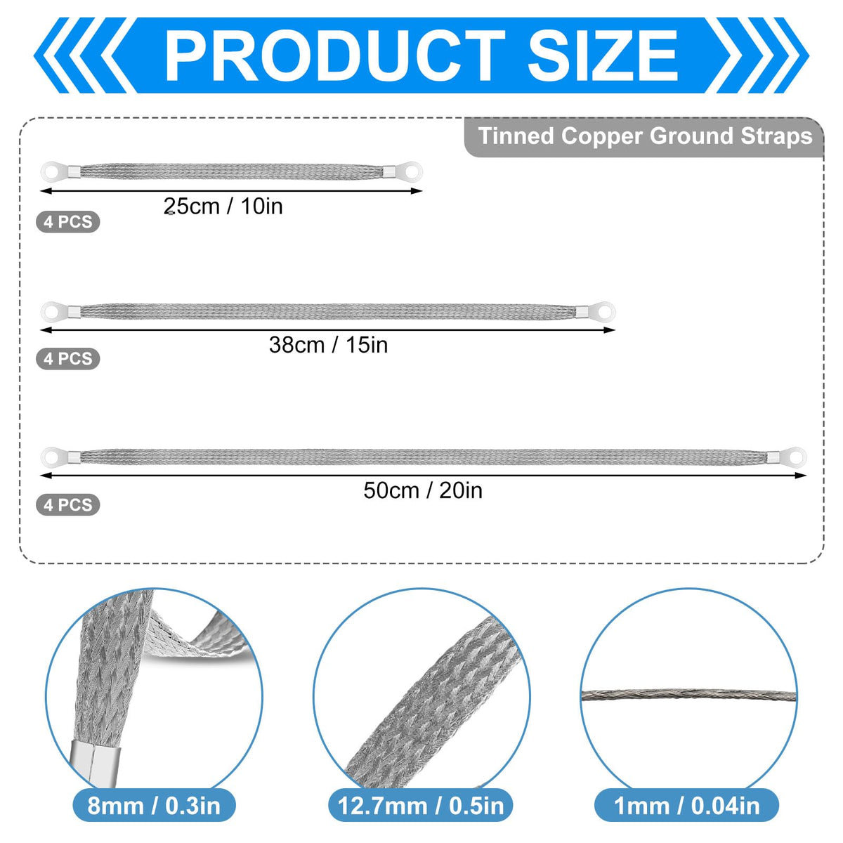 Kingdder flat braided texture close-up showing flexible low-resistance conductivity
