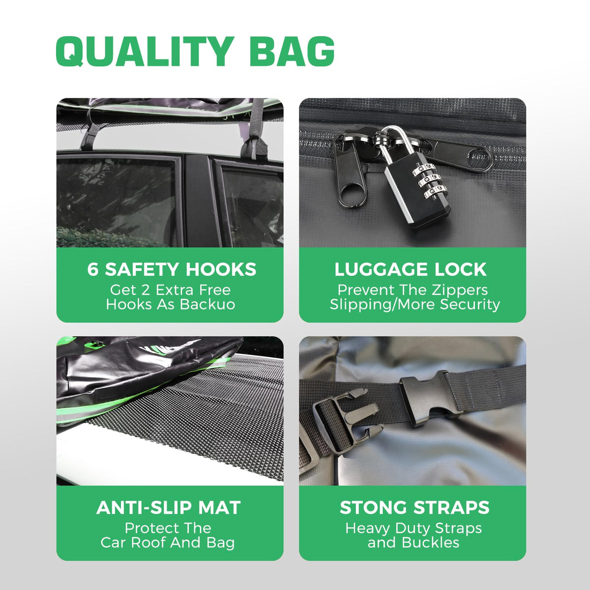 Kingfun bag shown with tape measure illustrating 52x40x18 inch capacity