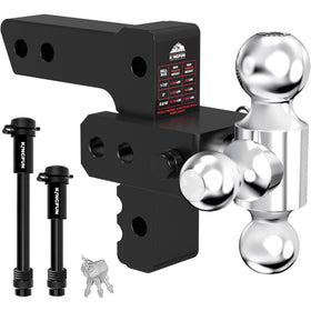 Kingfun front view mounted on truck showing universal 2-inch receiver and stable towing
