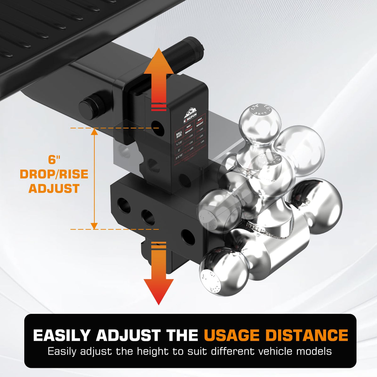Kingfun locking pin detail showing anti-theft security for peace of mind