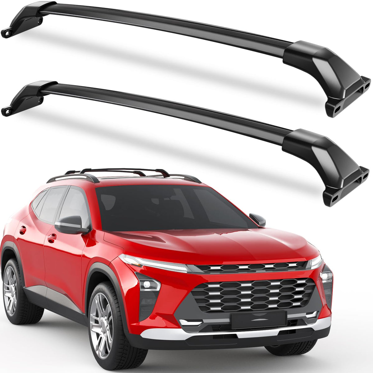 KINGGERI front view cross bars on Chevy Trax showing sturdy fit and increased cargo space