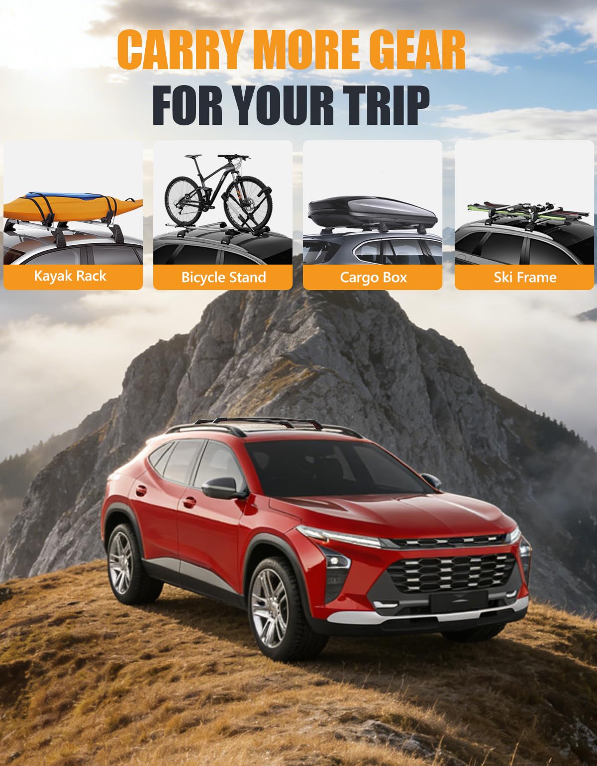 KINGGERI aerodynamic bar profile reducing wind noise for quieter highway driving