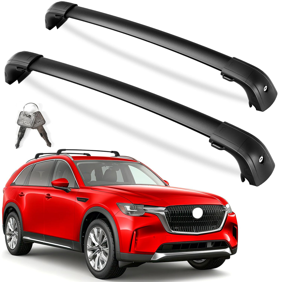 KINGGERI front view of crossbars showing clean fit and secure mount
