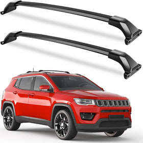 KINGGERI front-profile on Jeep Compass showing secure fit and clean look