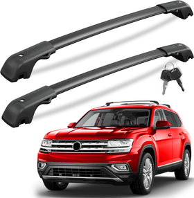 KINGGERI cross bars front view installed on VW Atlas showing precise fit and stability