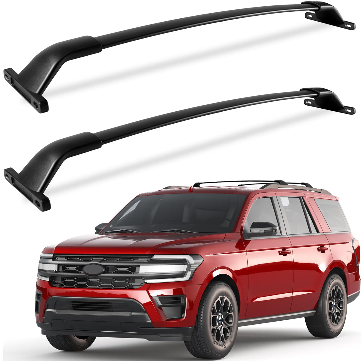 KINGGERI front-mounted cross bars on Expedition showing sturdy fit and improved cargo capacity