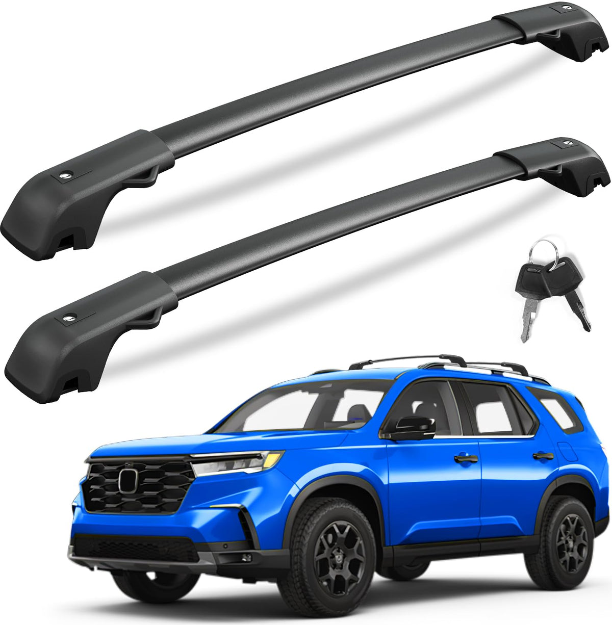 KINGGERI front view mounted on Honda Pilot showing secure fit and enhanced cargo capacity