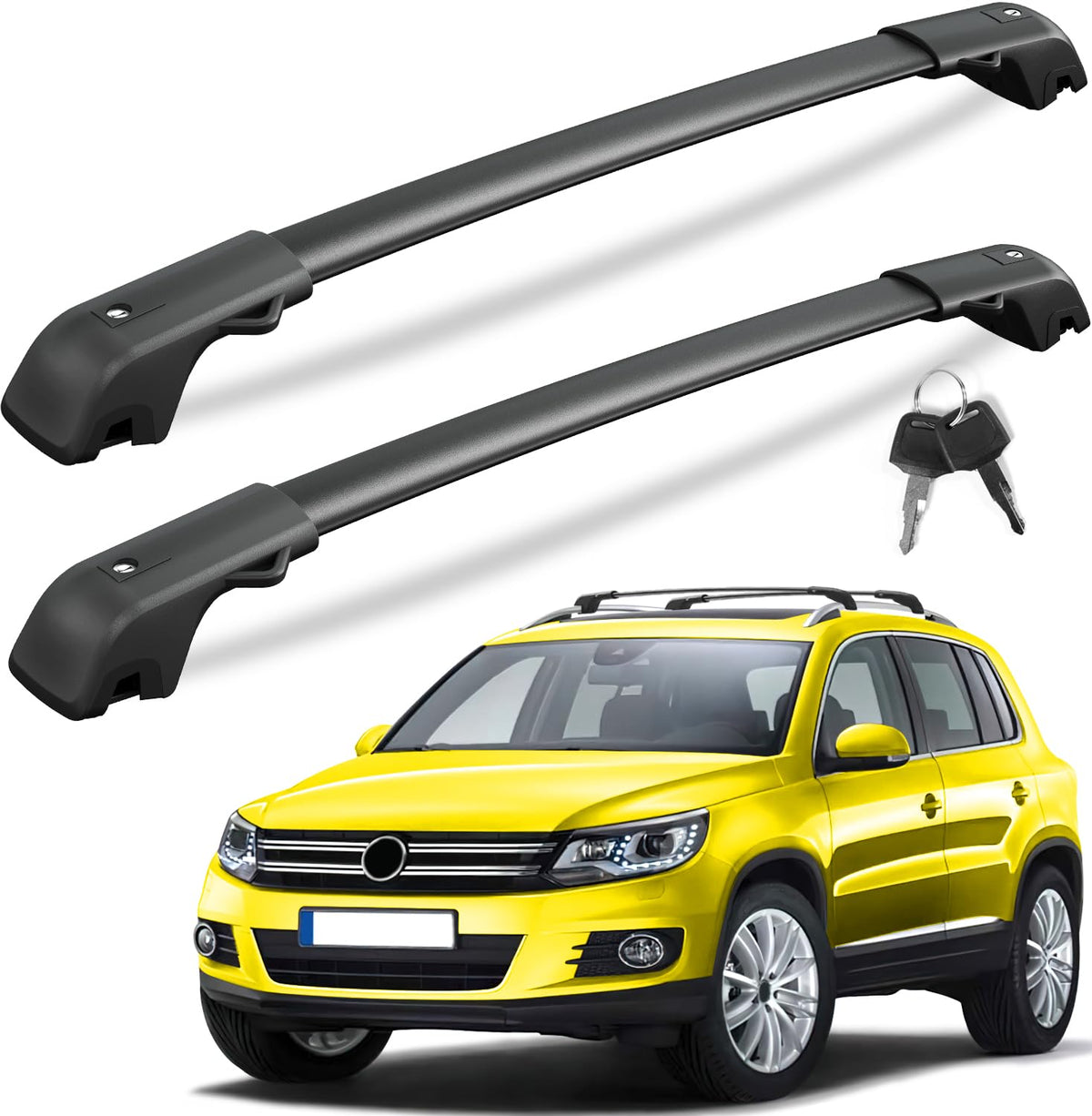 KINGGERI front view mounted on VW Tiguan showing stable cargo support