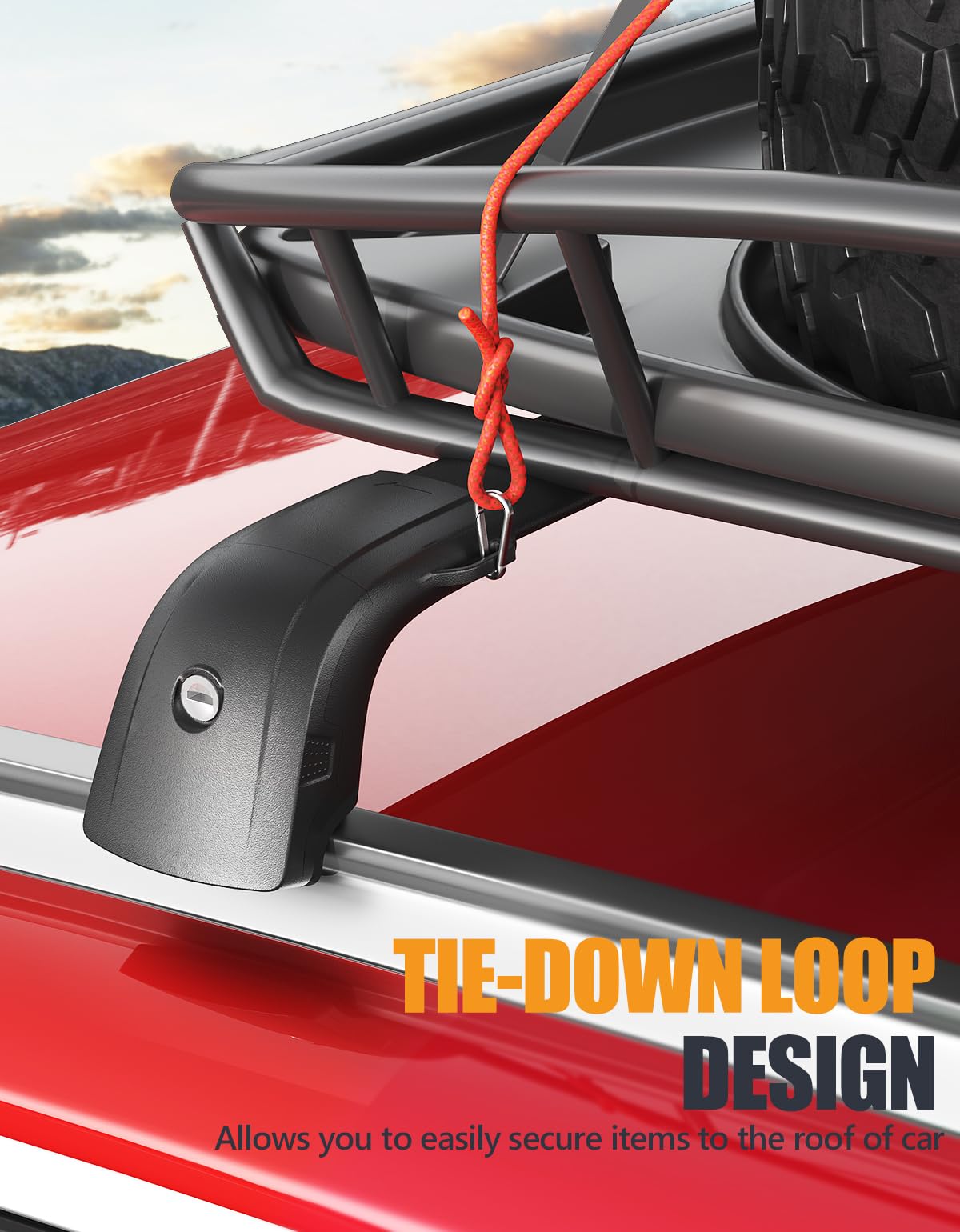 KINGGERI cross bars installed with rooftop cargo box showing added capacity
