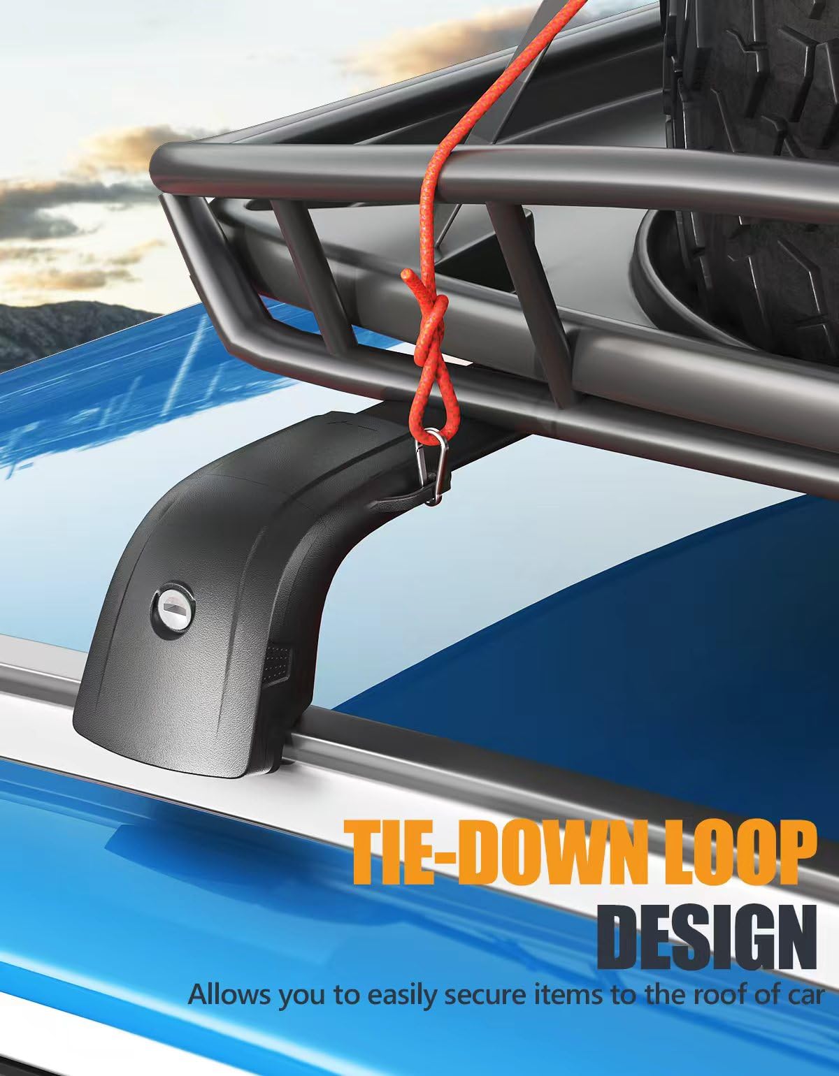 KINGGERI roof box mounted on bars demonstrating 300lb carrying capability