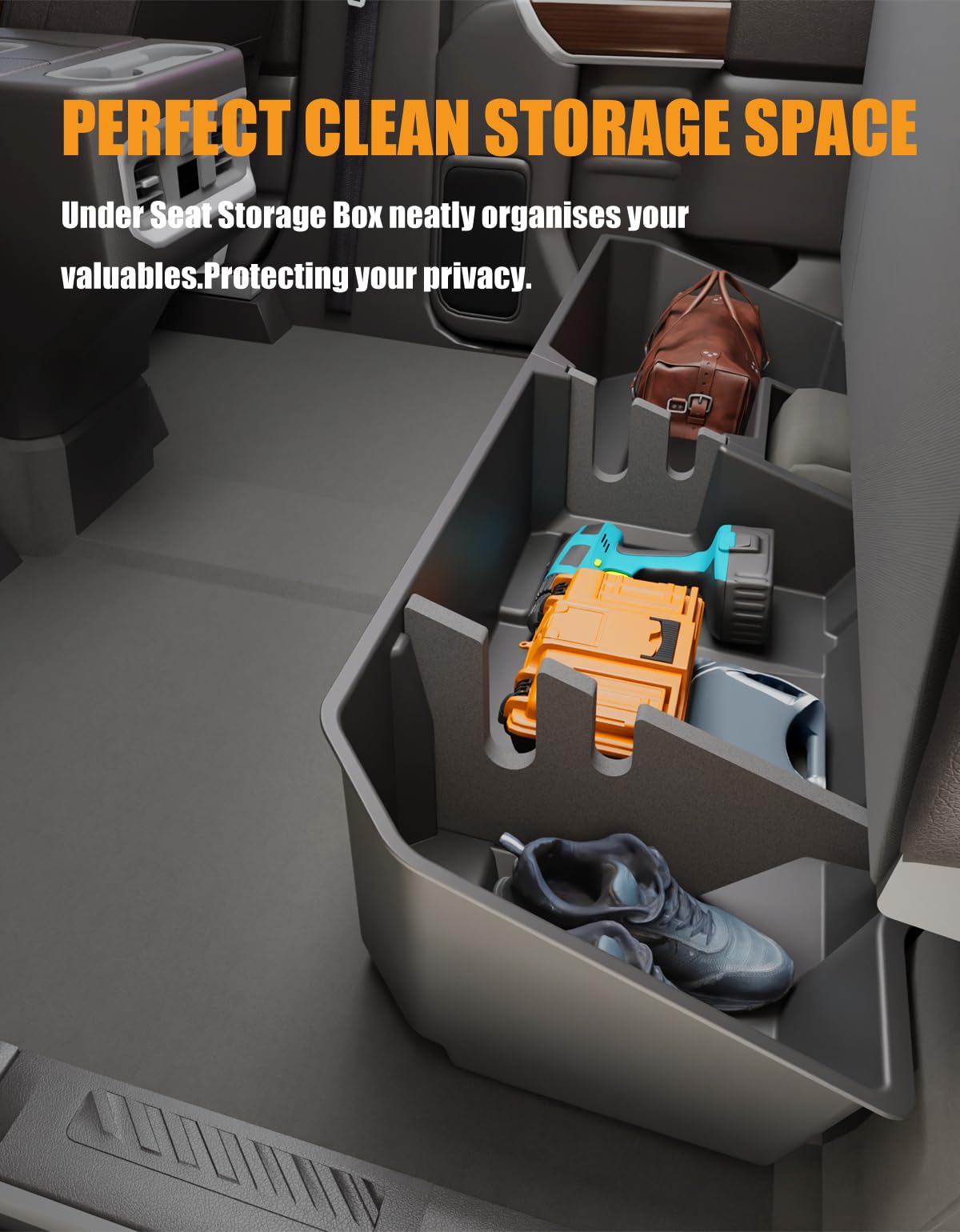 KINGGERI mounted under-seat next to shoe for scale and space-saving benefit