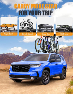 KINGGERI crossbars with 300lb luggage illustrating heavy-duty load capacity