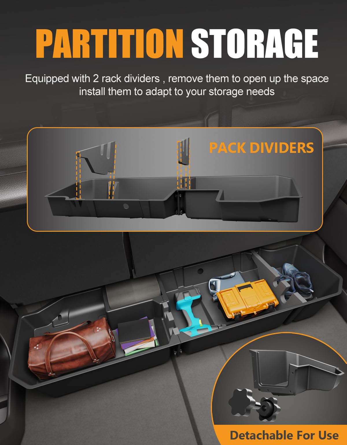 KINGGERI hidden storage under rear seat keeping valuables out of sight benefit