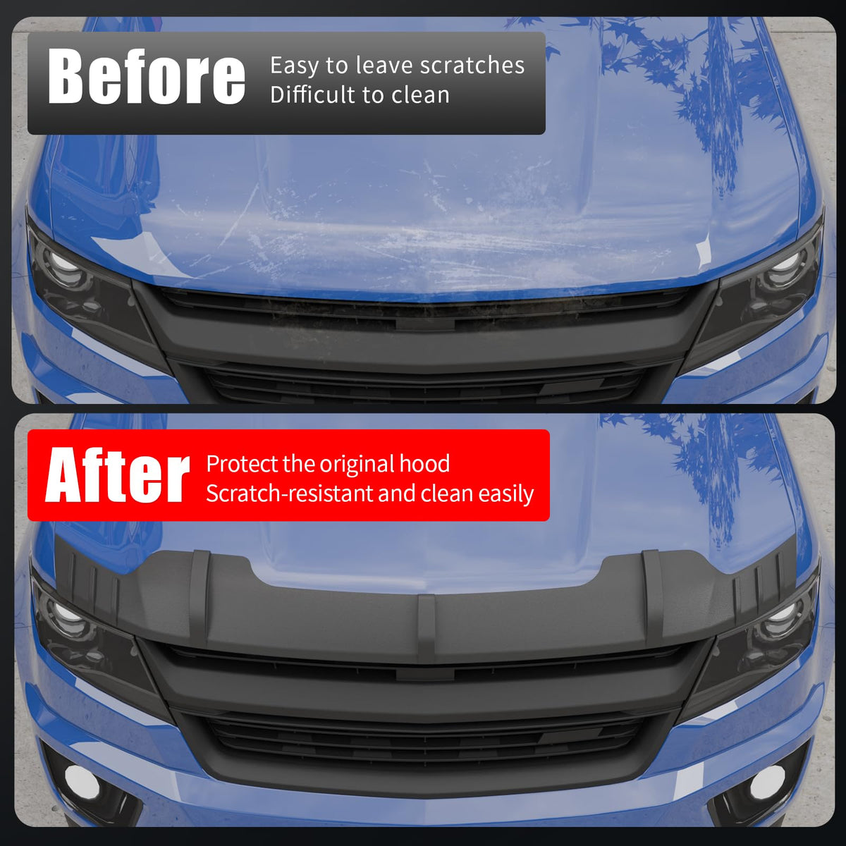 kingna hood protector close-up texture, durable UV-resistant finish preventing fade