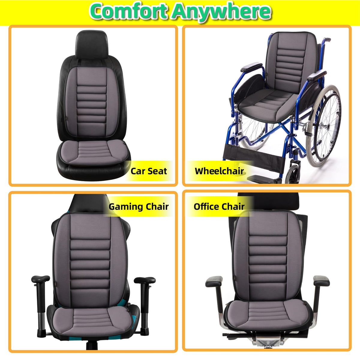 kingphenix cushion and lumbar pillow on an office chair offering ergonomic daily work comfort