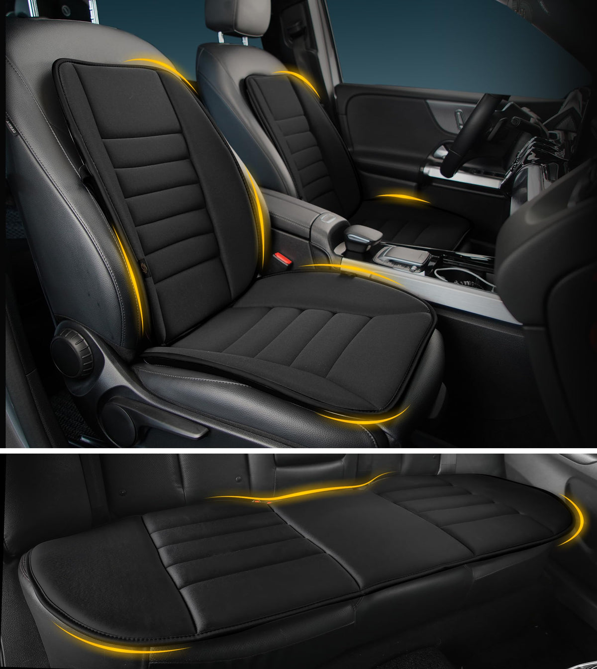 kingphenix front seat cushion front view showing ergonomic comfort