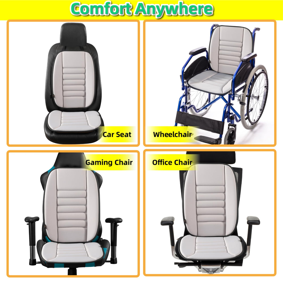 kingphenix installed in car driver seat demonstrating improved posture and comfort