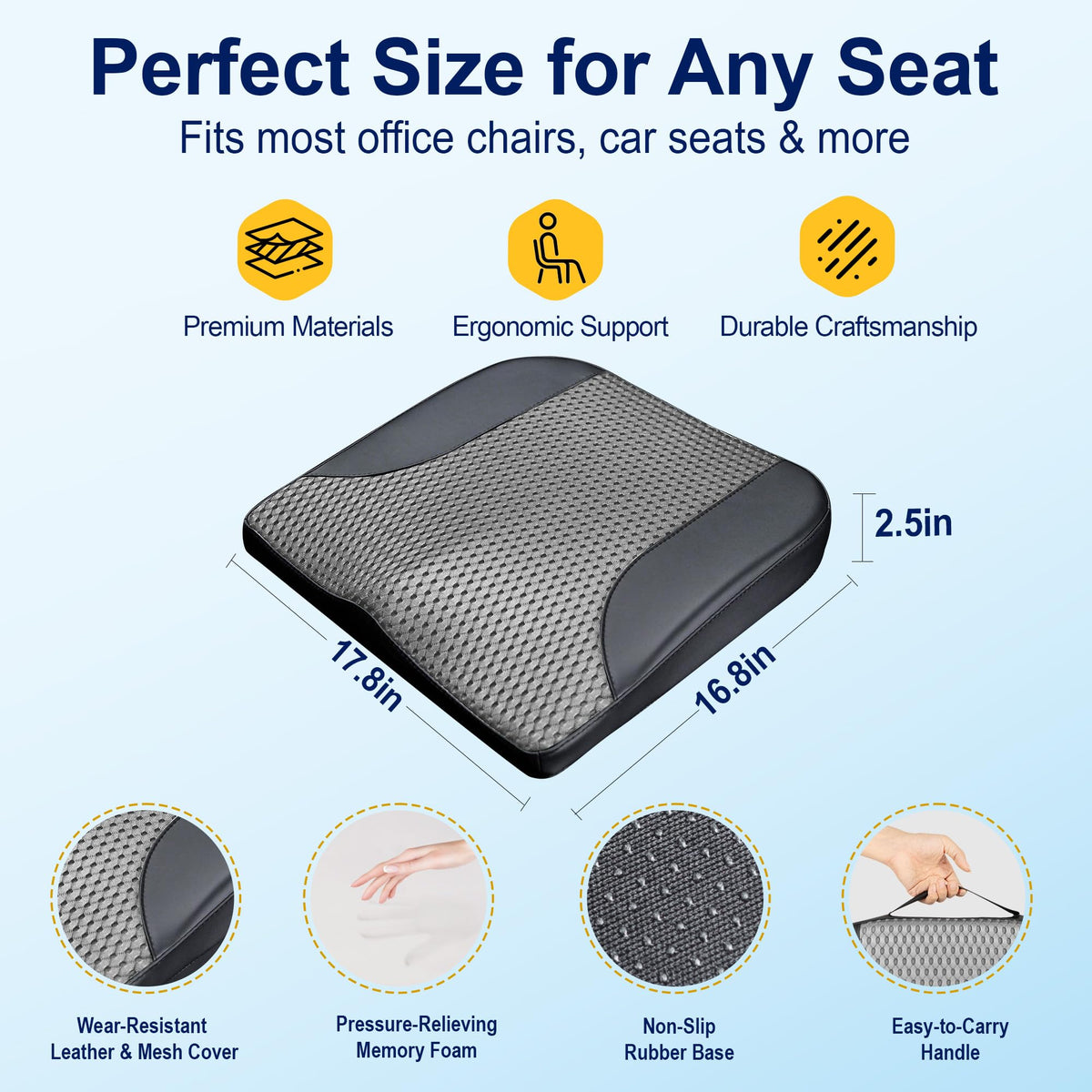 kingphenix installed in car seat illustrating improved driving posture