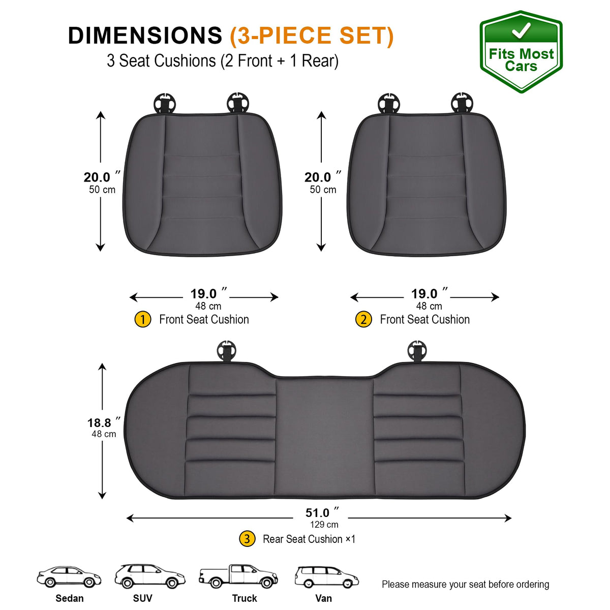kingphenix cushions installed in sedan interior showing comfort benefit