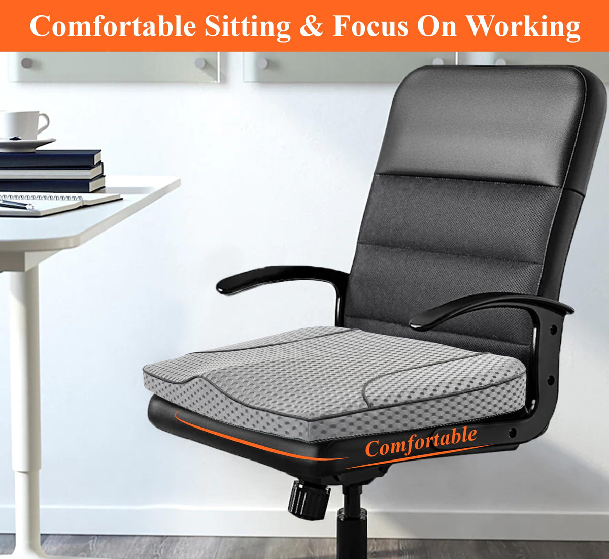 kingphenix non-slip base detail securing cushion on seat to prevent shifting while driving