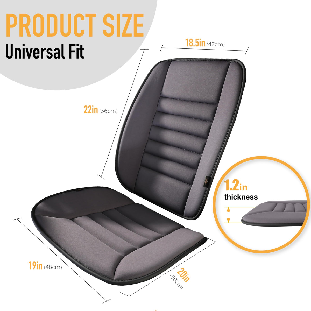 kingphenix cushion next to a ruler showing compact dimensions and easy portability