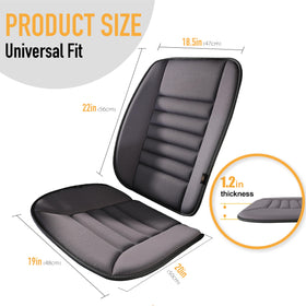 kingphenix cushion next to a ruler showing compact dimensions and easy portability