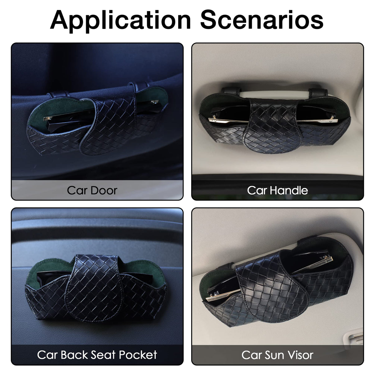 KINIVA with sunglasses inside demonstrating organized, scratch-free storage