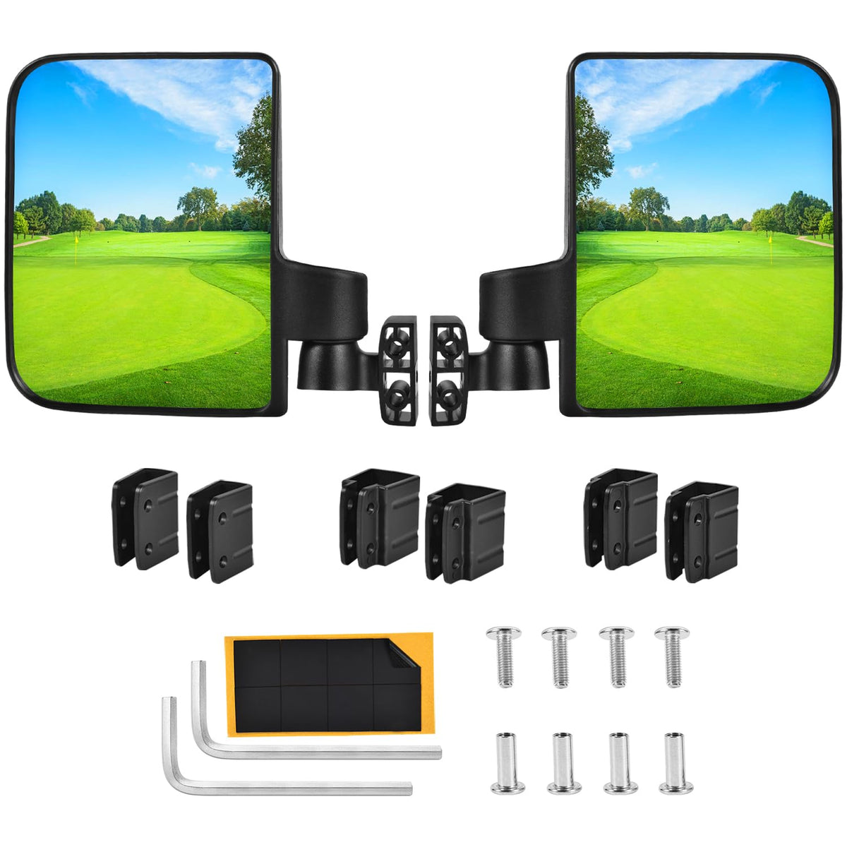 KISEER front view pair mounted showing wide coverage and improved visibility