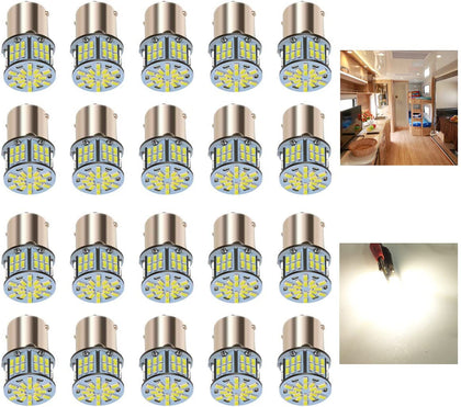 KISLED front view of 20-pack bulbs showing uniform natural white output